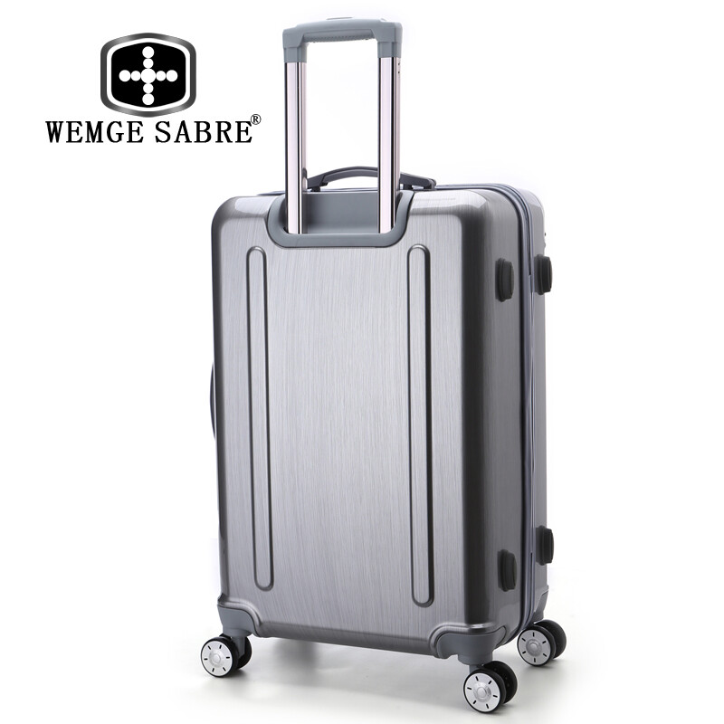 WEMGE SABRE 拉桿箱ABS+P旅行箱 商務(wù)休閑大容量拉鏈托運(yùn)箱行李箱 硬箱 銀色 20寸