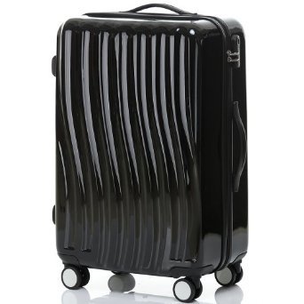 MD 摩登 弧形波浪貝殼紋純色萬向輪旅行拉桿箱 旅行箱包 26寸托運箱 I007: 亞馬遜中國: 服飾箱包